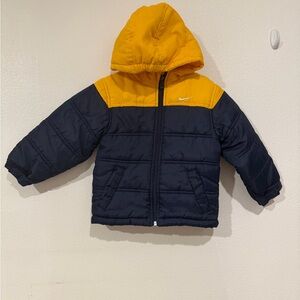 Nike Toddler Yellow and Navy Hooded Jacket